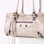 Women's Vintage Cracked Wax Leather Studded Shoulder Bag