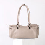 Women's Vintage Cracked Wax Leather Studded Shoulder Bag
