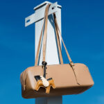 Women's Vintage Full-Grain Leather Bowling Shoulder Baguette Bag