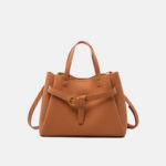 Women's Vintage Full-Grain Leather Buckle Shoulder Strap Handbag