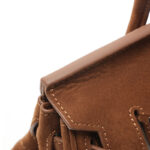 Women's Vintage Suede Full-Grain Leather Horizontal Top Handle Bag In Silver Hardware