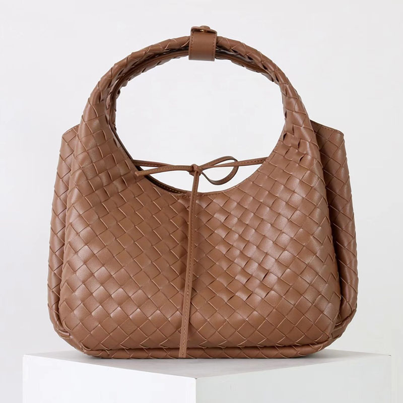 Sac hobo en cuir vintage tressé et renversé pour femme