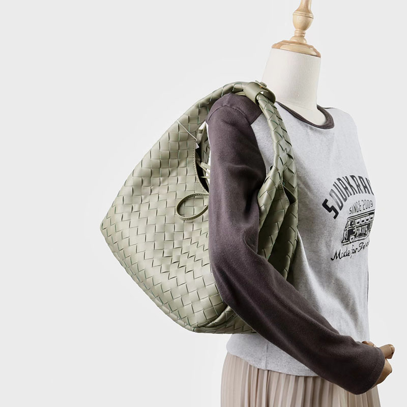 Women's Vintage Woven Spilt Leather Hobo Bag