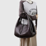 Women's Vintage Woven Spilt Leather Hobo Bag