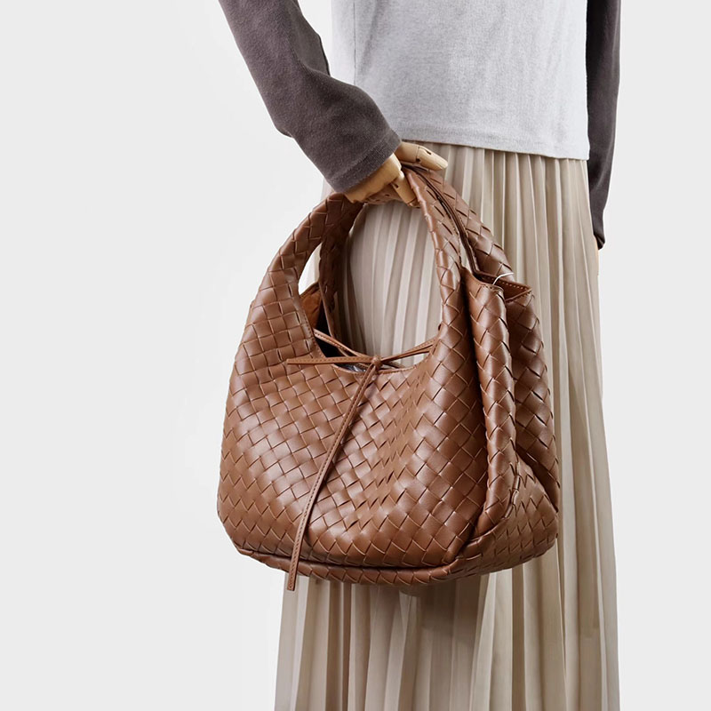 Women's Vintage Woven Spilt Leather Hobo Bag