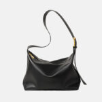 Sac hobo en cuir en forme d'oreiller avec fermeture à glissière pour femmes