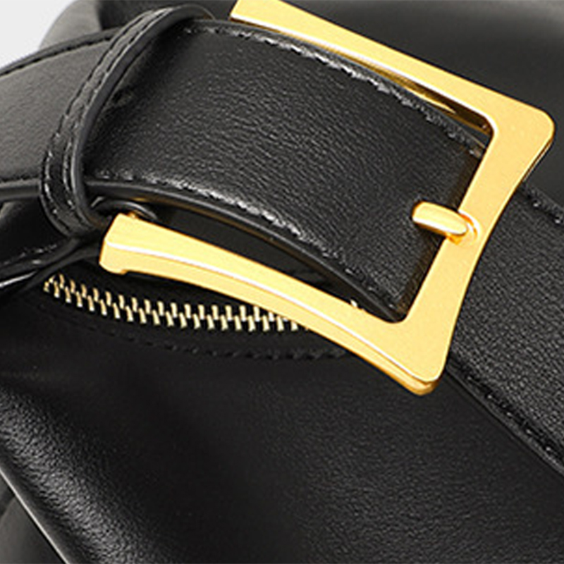 Sac hobo en cuir en forme d'oreiller avec fermeture à glissière pour femmes
