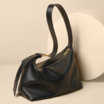 Sac hobo en cuir en forme d'oreiller avec fermeture à glissière pour femmes