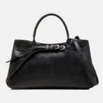 Damen Vollnarbenleder Schnallenverschluss Crossbody Schulterriemen Satchel Handtasche