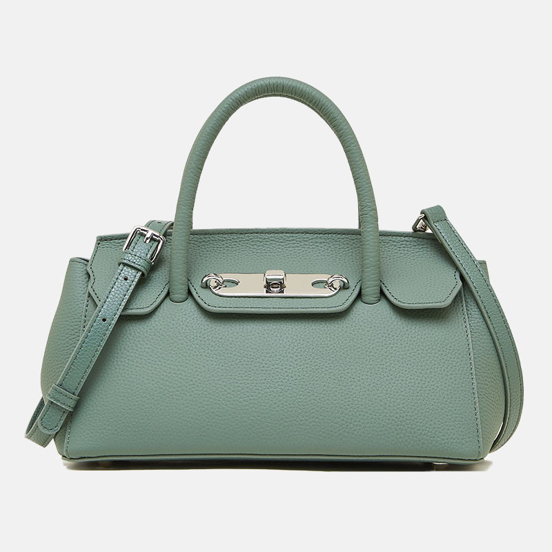 Women's Full-Grain Leather Crossbody Shoulder Top Handle Bag In