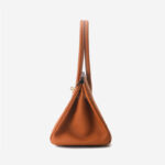 Women's Full-Grain Leather Top Handle Handbag In Gold Hardware 40CM