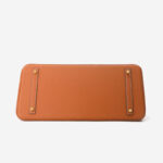 Women's Full-Grain Leather Top Handle Handbag In Gold Hardware 40CM