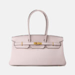 Women's Full-Grain Leather Top Handle Handbag In Gold Hardware 40CM