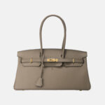 Women's Full-Grain Leather Top Handle Handbag In Gold Hardware 40CM
