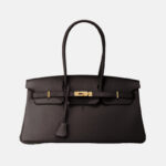 Women's Full-Grain Leather Top Handle Handbag In Gold Hardware 40CM