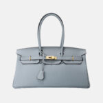 Women's Full-Grain Leather Top Handle Handbag In Gold Hardware 40CM