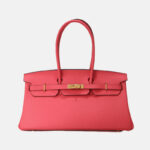 Women's Full-Grain Leather Top Handle Handbag In Gold Hardware 40CM