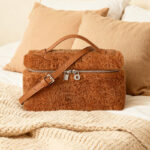 Minimalist Women's Brown Lambswool Plush Zipper Crossbody Shoulder Top Handle Bag