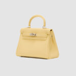 Women's Minimalist Genuine Leather Buckle Crossbody Strap Shoulder Top Handle Bag In Silver Hardware