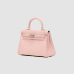 Women's Minimalist Genuine Leather Buckle Crossbody Strap Shoulder Top Handle Bag In Silver Hardware