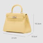 Women's Minimalist Genuine Leather Buckle Crossbody Strap Shoulder Top Handle Bag In Silver Hardware