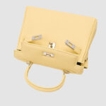 Women's Minimalist Genuine Leather Buckle Crossbody Strap Shoulder Top Handle Bag In Silver Hardware