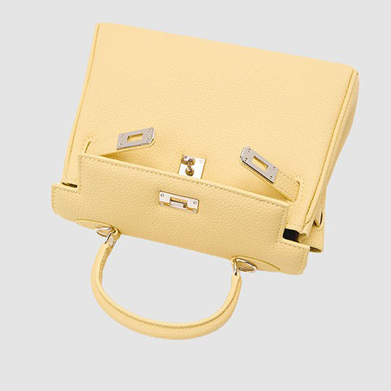 Women's Minimalist Genuine Leather Buckle Crossbody Strap Shoulder Top Handle Bag In Silver Hardware
