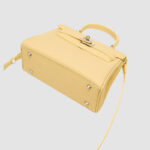 Women's Minimalist Genuine Leather Buckle Crossbody Strap Shoulder Top Handle Bag In Silver Hardware