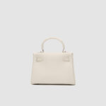 Women's Minimalist Genuine Leather Buckle Crossbody Strap Shoulder Top Handle Bag In Silver Hardware
