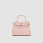 Women's Minimalist Genuine Leather Buckle Crossbody Strap Shoulder Top Handle Bag In Silver Hardware