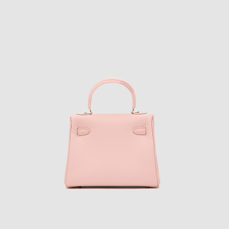 Women's Minimalist Genuine Leather Buckle Crossbody Strap Shoulder Top Handle Bag In Silver Hardware