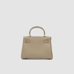 Women's Minimalist Genuine Leather Buckle Crossbody Strap Shoulder Top Handle Bag In Silver Hardware