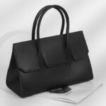 Women's Minimalist Genuine Leather Flap Top Handle Bag In Crossbody Strap