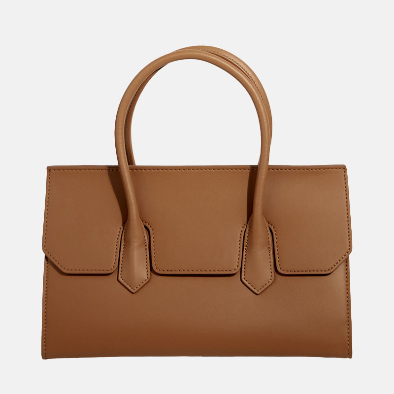 Women's Minimalist Genuine Leather Flap Top Handle Bag In Crossbody Strap