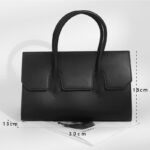 Women's Minimalist Genuine Leather Flap Top Handle Bag In Crossbody Strap