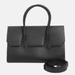 Women's Minimalist Genuine Leather Flap Top Handle Bag In Crossbody Strap