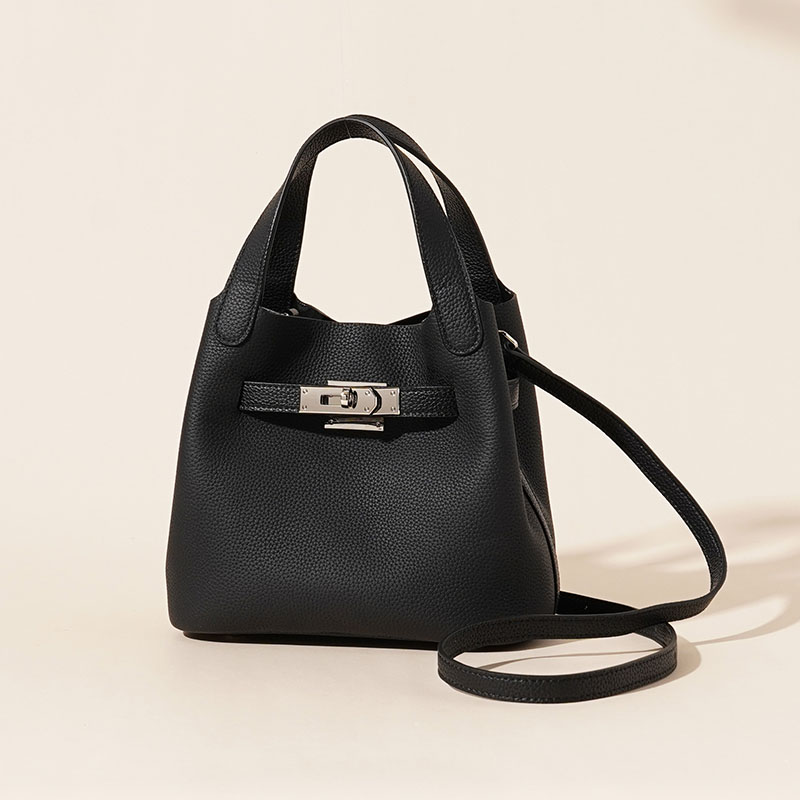 Sacs à main minimaliste à bandoulière en cuir pleine fleur texturé litchi en argent