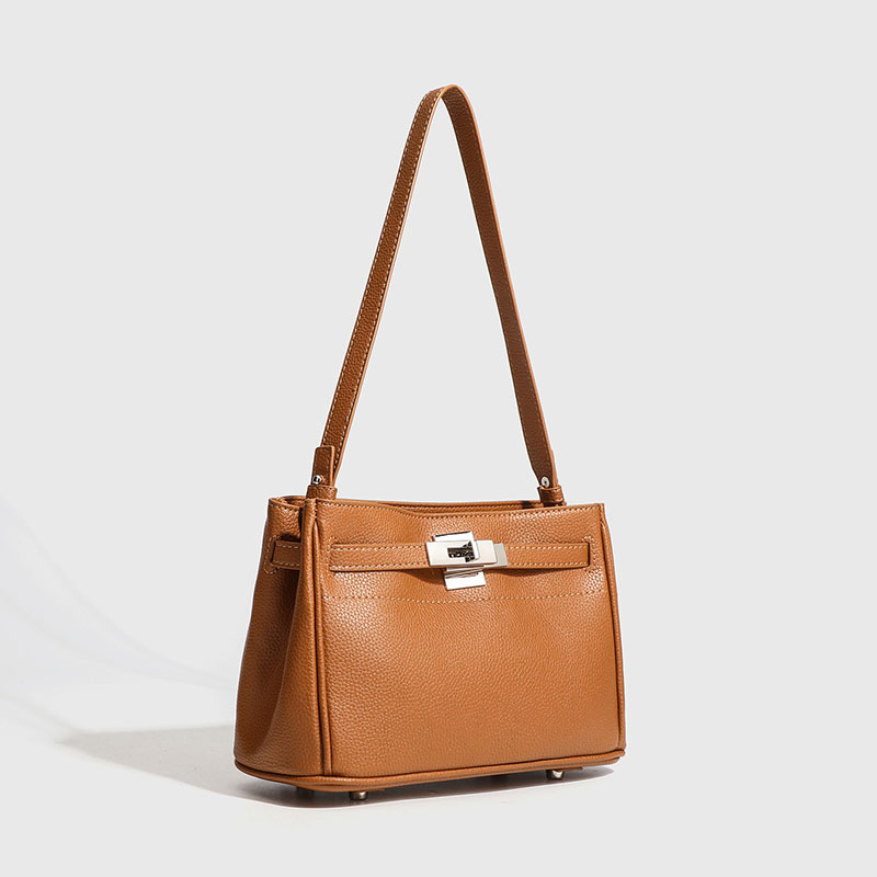 Women's Minimalist Microfiber Crossbody Strap Shoulder Bag In Silver Lock Hardware