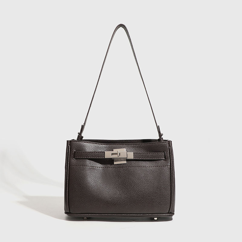 Women's Minimalist Microfiber Crossbody Strap Shoulder Bag In Silver Lock Hardware
