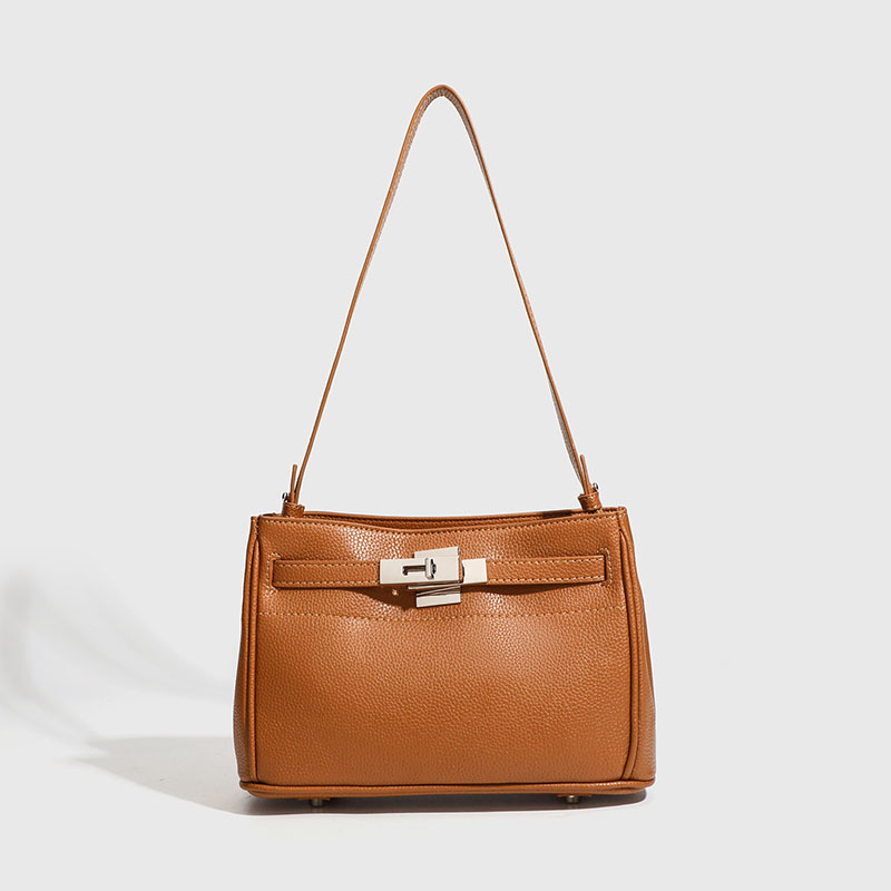 Women's Minimalist Microfiber Crossbody Strap Shoulder Bag In Silver Lock Hardware