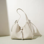 Women's Minimalist Top-Grain Leather Buckle Crossbody Shoulder Bucket Bag