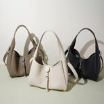 Women's Minimalist Top-Grain Leather Buckle Crossbody Shoulder Bucket Bag