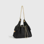 Damen Stepptasche aus Wildleder Kette Schulter Tasche In Gold Hardware