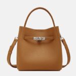 Sac à main vintage en cuir pleine fleur avec fermeture à boucle pour les femmes