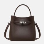Sac à main vintage en cuir pleine fleur avec fermeture à boucle pour les femmes