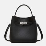 Sac à main vintage en cuir pleine fleur avec fermeture à boucle pour les femmes