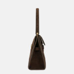 Women's Vintage Genuine Leather Shoulder Handbag In Gold Hardware