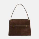 Women's Vintage Genuine Leather Shoulder Handbag In Gold Hardware