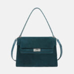Women's Vintage Genuine Leather Shoulder Handbag In Gold Hardware
