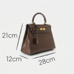 Women's Vintage Glossy Split Leather Shoulder Strap Top Handle Bag In Gold Hardware
